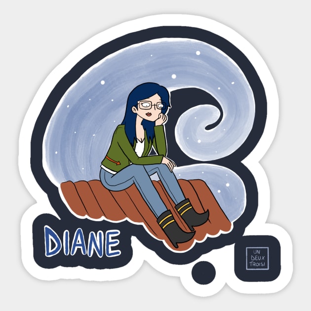 Diane Sticker by Undeuxtroisi